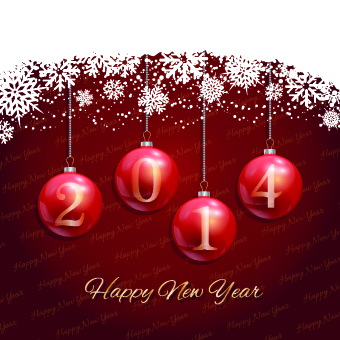 2014 Christmas balls New Year background vector  