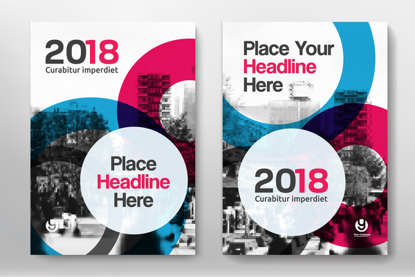 2018 flyer and cover brochure template vector 03  