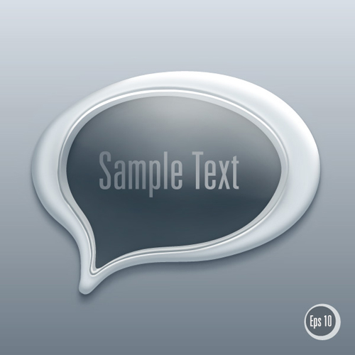 3D Speech Bubble vector template 01  