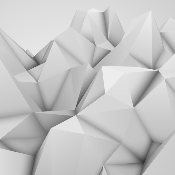 Weiße 3D-Geometrie Formen Hintergrund Vektor  
