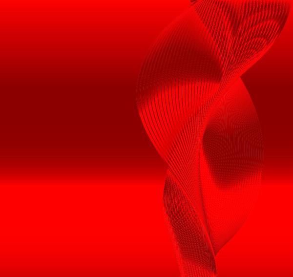 Lignes ondulées abstraites avec le vecteur de fond rouge  