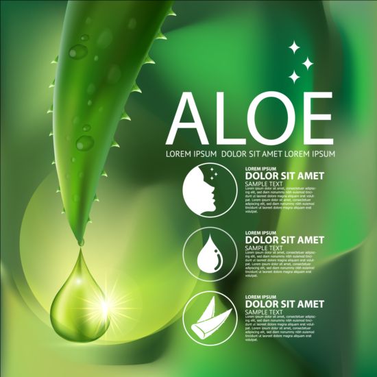 Aloe vera collagen background vector 04  