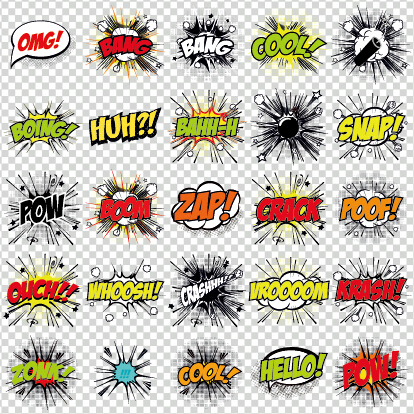 Art objects comics logos vector 04  