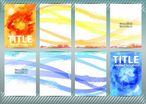 Best business flyers cover watercolor style vector 05  