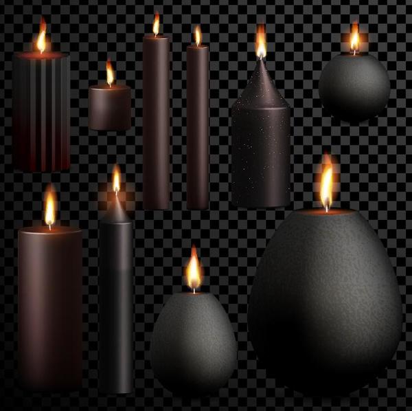 Black candle vector material  