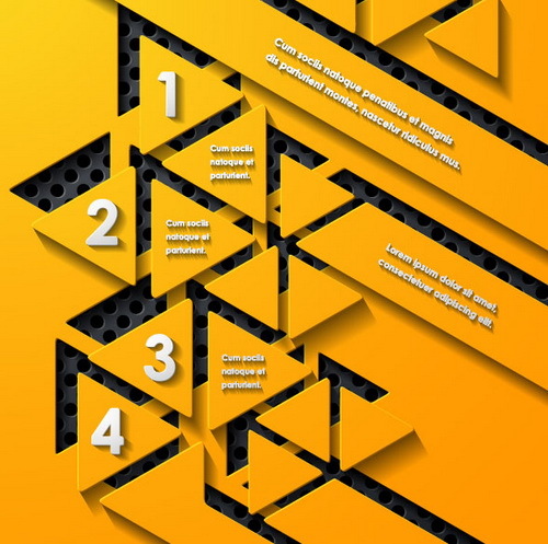 Schwarz mit gelbem Metall Infografik Vorlage Vektor 08  