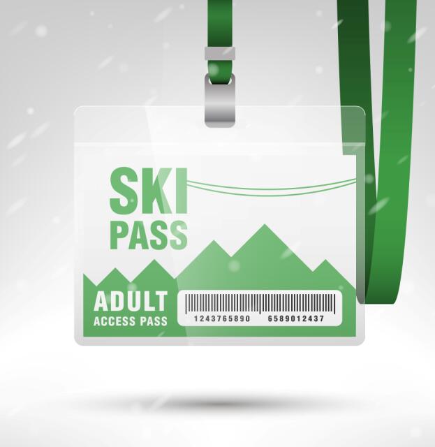 Lege SKI Access Pass template vector 03  