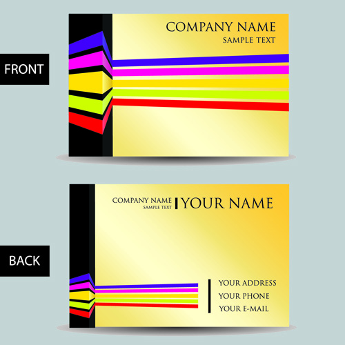 Set of Creative Modern Business Cards vector 05  