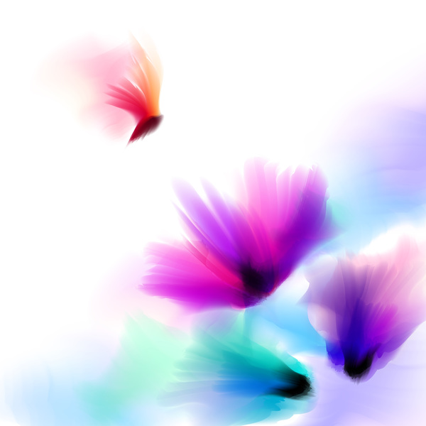 Butterfly with flower blrus vector 02  