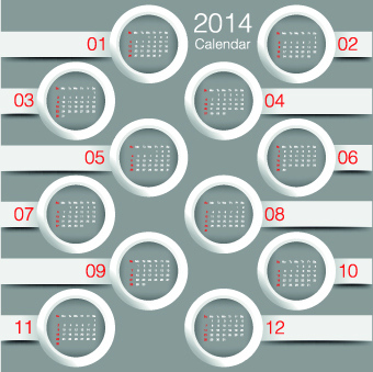 Calendar 2014 vector huge collection 72  