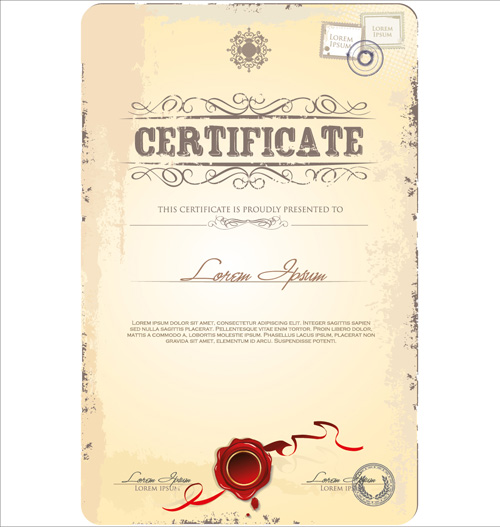 Cover of Certificate design template vector 03  