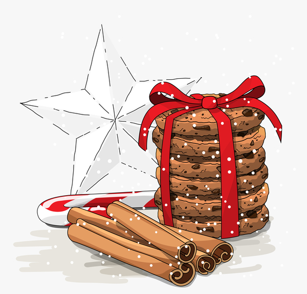Biscuits de Noël alimentaire design vector 01  