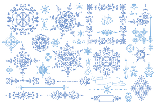 Christmas snowflake ornaments elements vector 03  