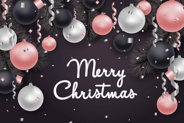 Christmas with 2018 ney year background and baubles vector 02  