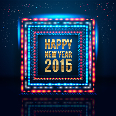 Colored light with 2015 new year vector background  