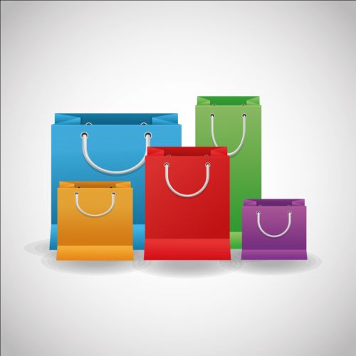 Colored shopping bags illustration vector 01  