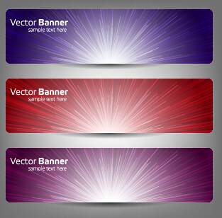 Colorful optical line vector banner 01  