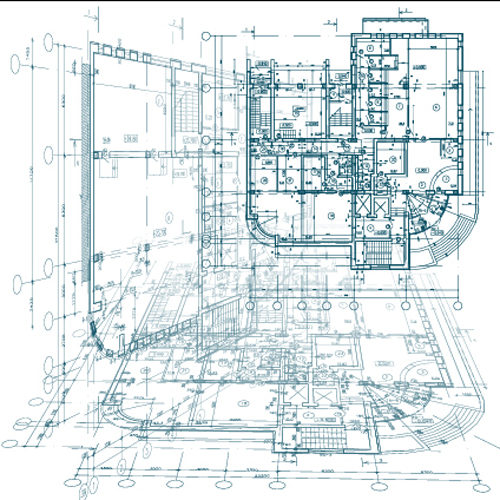 Creative architectural blueprint background vector 11  