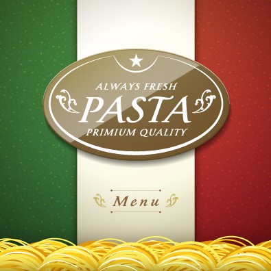 Creative pasta menu cover vector graphic 02  