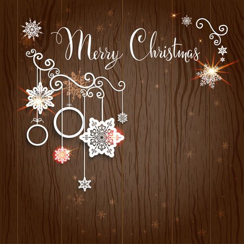 Creative xmas decorations with wooden background 01  