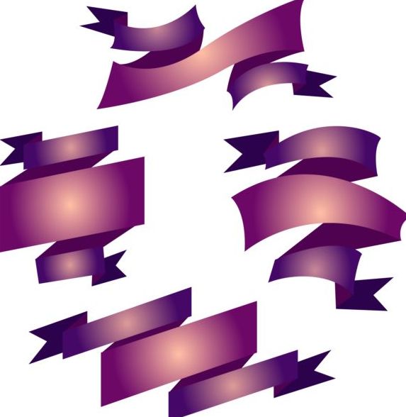 Dark purple ribbons design vector  