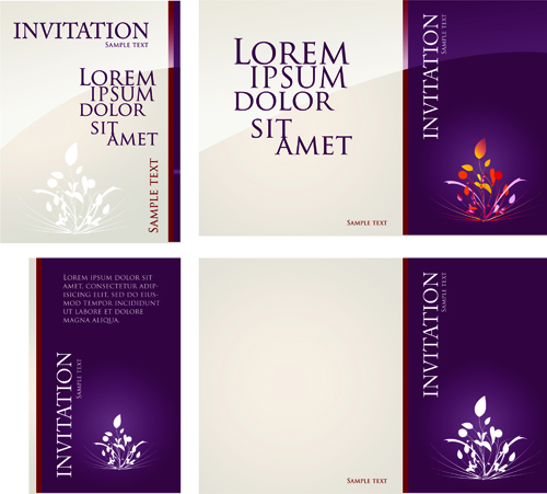 Different invitation cover design vector  