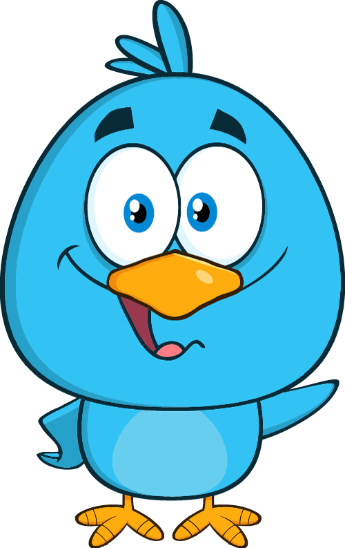 Funny blue bird cartoon vector set 09  