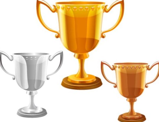 Guld silver koppar Award Cup vektor 04  