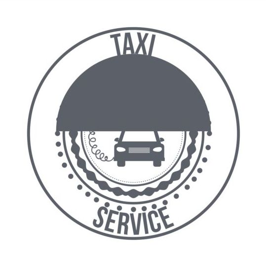 Grijze taxi etiketten set vector 13  