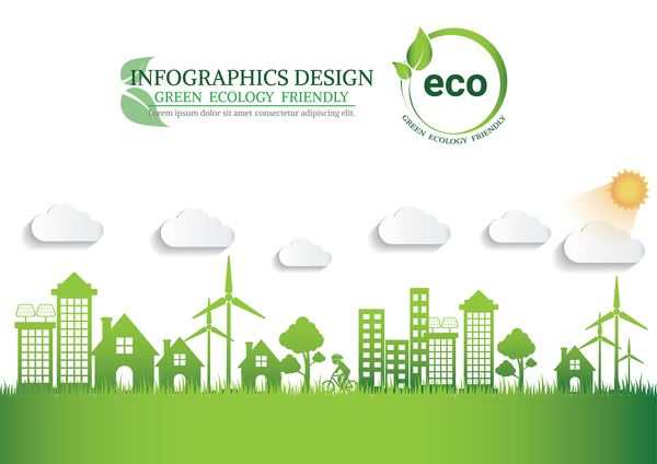 Green ecology friendly infographic design vector 08  