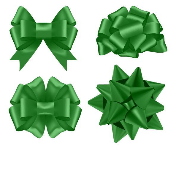 緑の花の弓イラストベクトル  