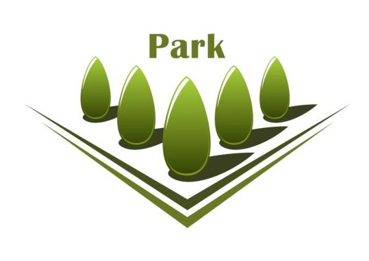 Groen park logo vectoren set 07  