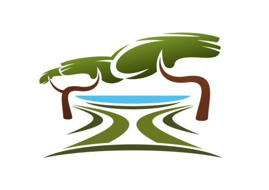 Вектор логотипа зеленого парка установлен 16  