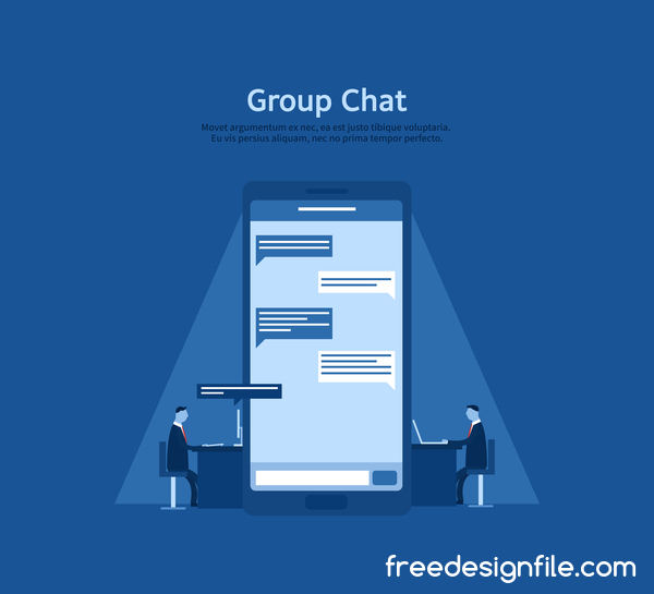 Group Chat Business Hintergrund Vektor  