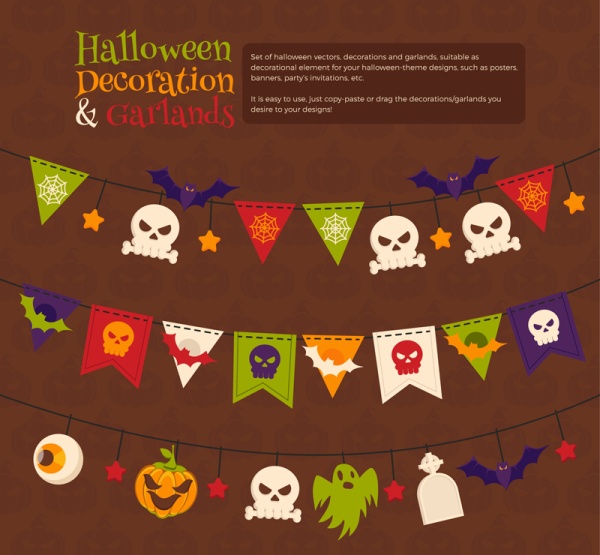 Hallowwen flag vintage vector  