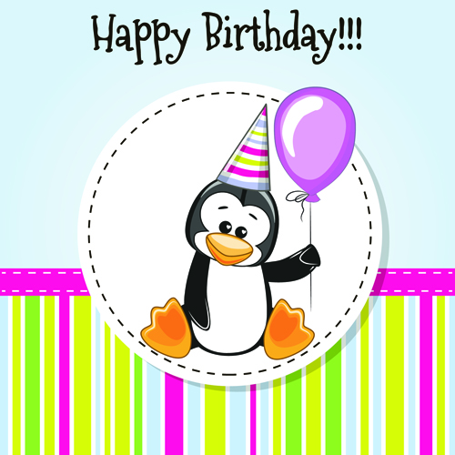 Happy birthday baby greeting cards vector 01  