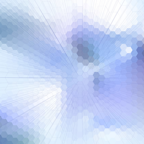 ぼかし背景ベクトルセット01と六角形のパターン  