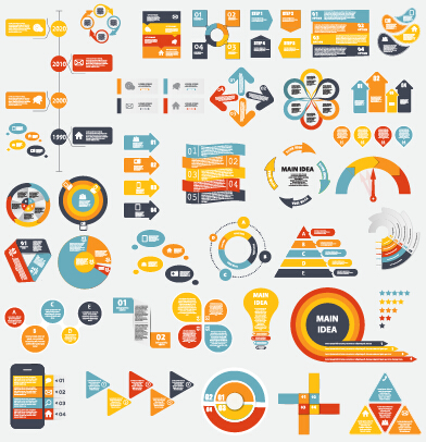 Infographic elements material vector set 07  