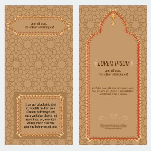 Islamic style brochure and flyer cover template vector 01  