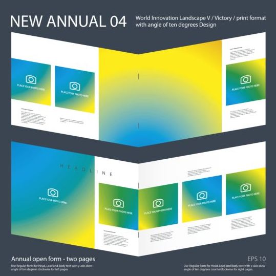Nieuwe jaarlijkse brochure ontwerp layout vector 04  