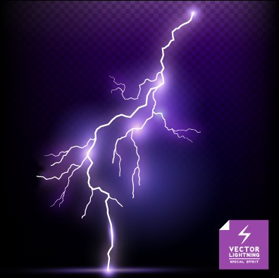 Realistic lightning effect vector background art 02  