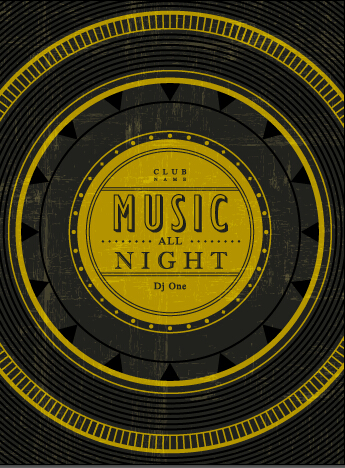 Retro music concert flyer cover design vector 04  