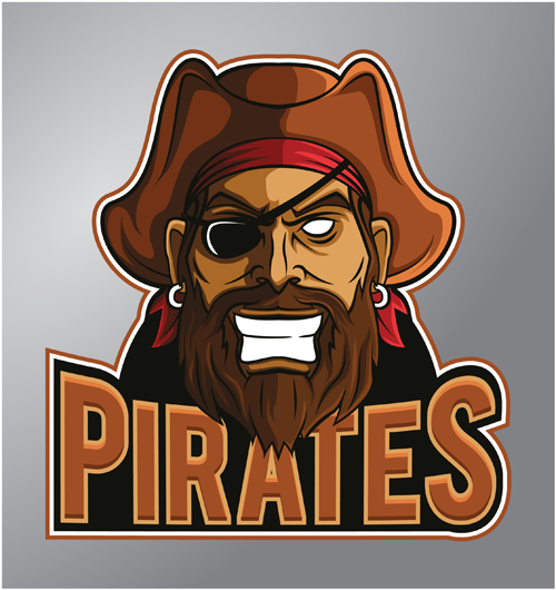 Retro pirates logo vector 02  