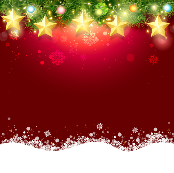 Shiny christmas red background design vector 03  
