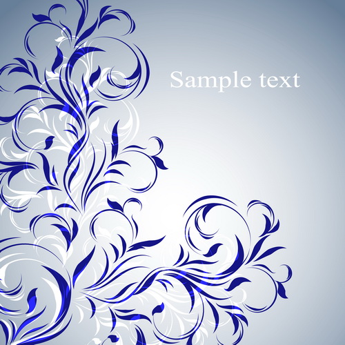Simple floral decorative pattern vector background 01  