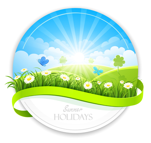 Sunlight with Nature Banners vector 03  