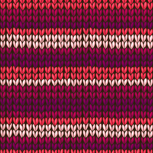 Textures knitted pattern set vector 09  