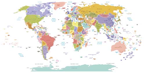 Vector colored world maps template 02  