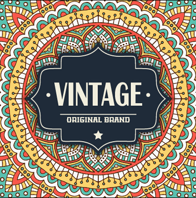 Vintage frame with ethnic pattern vector backgrounds 12  