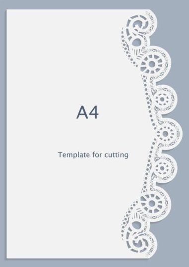 White A4 paper with lace vector material 14  